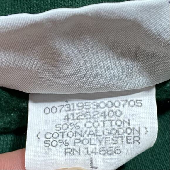 VTG Lee Heavyweight USA Crewneck Green Snowman Sweatshirt L 50/50 - Picture 6 of 9